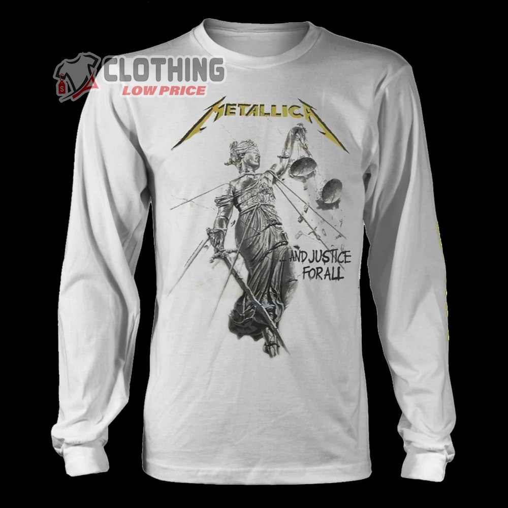 Metallica...And Justice For All Album Hammer Of Justice Crushes You Metallica Long Sleeve Shirt