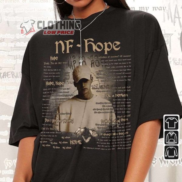 Nf Hope Track Rap Song Merch, Nf Hope Vintage Tee, Nf Hope Rap World Tour 2023 T-Shirt