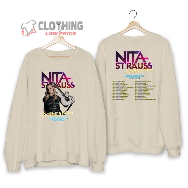 Nita Strauss North American Tour Dates 2023 Merch, Nita Strauss Summer Storm 2023 Tour Shirt, Nita Strauss Rock Tour 2023 Tickets T-Shirt