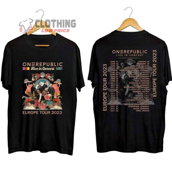 Onerepublic Live In Concert Europe Tour 2023 Merch, Onerepublic Rock Band Shirt, Onerepublic Tour 2023 Setlist T-Shirt