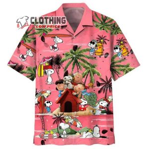Peanuts Charlie Brown Snoopy Hawaiian Shirt Peanuts Cartoon Snoopy Beach Summer 3D Hawaiian Shirt