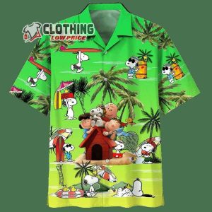 Peanuts Charlie Snoopy Hawaiian Shirt, Peanuts cartoon Snoopy Beach Summer 3D Tropical Summer Aloha Hawaiian Shirt
