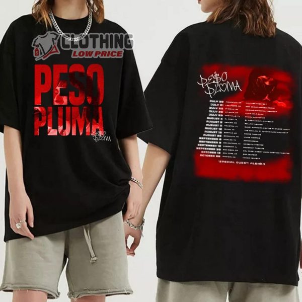 Peso Pluma Doble P Tour 2023 Merch, Peso Pluma Doble P Tour 2023 With Special Guest Aleman Shirt, Peso Pluma Tour Dates 2023 T-Shirt