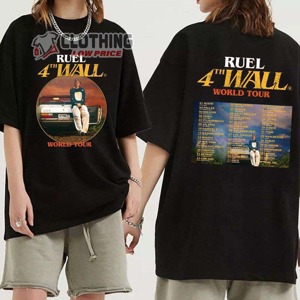 Ruel 4Th Wall World Tour 2023 Merch, Ruel Tour 2023 Setlist Shirt, Ruel 4Th Wall World Tour 2023 Concert T-Shirt