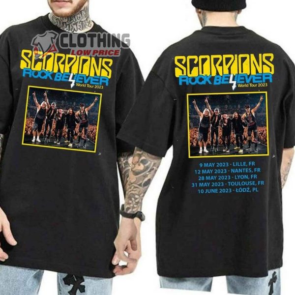 Scorpions Band 2023 Tour Shirt, Rock Believer World Tour 2023 Merch, Scorpions Band Music Tour 2023 T-Shirt