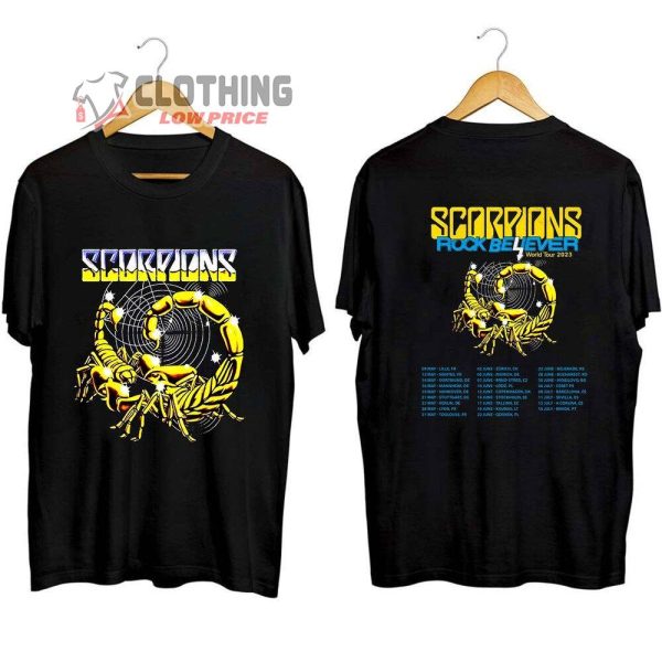 Scorpions Rock Believer World Tour 2023 Merch, Scorpions The Europe Leg Of The 2023 Shirt, Scorpions 2023 Concert Tickets T-Shirt