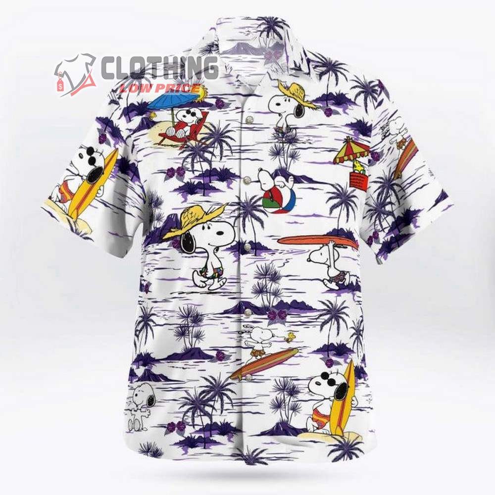 Snoopy Hawaiian Shirt Summer Aloha Shirt, Snoop Summer vacation Beach Summer 3D Hawaiian Shirt