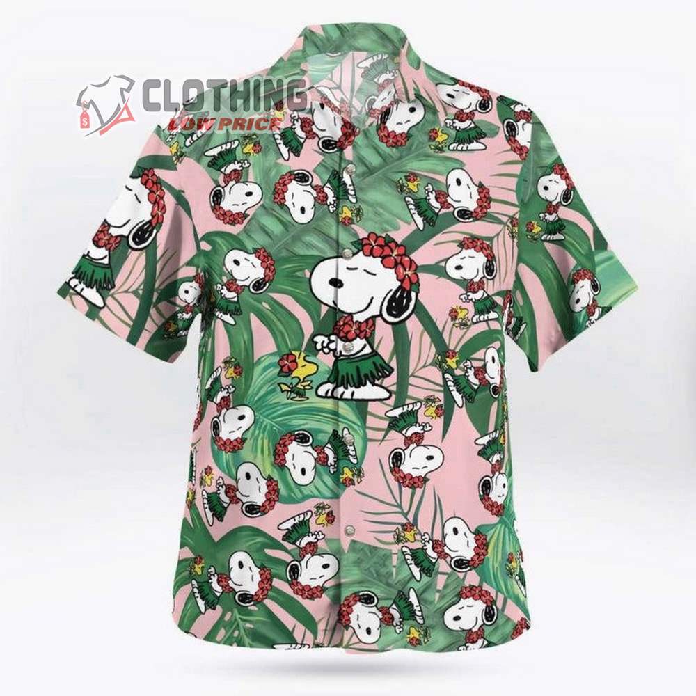 Snoopy Hawaiian Shirt Summer Aloha Shirt, Snoop Summer vacation Beach Summer 3D Hawaiian Shirt