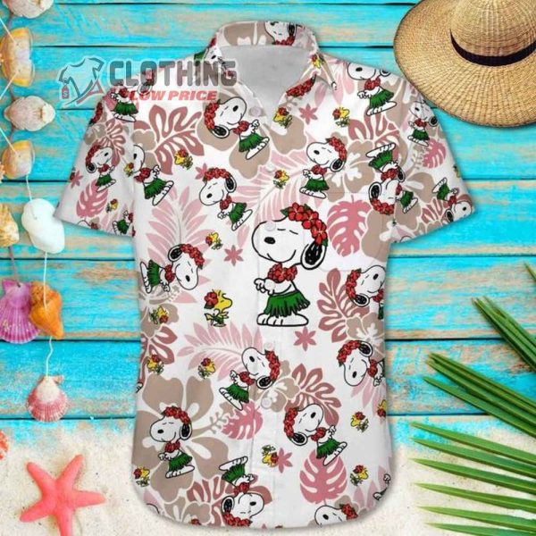 Snoopy Hawaiian Shirt Summer Aloha Shirt, Snoopy Glasses Beach Summer 3D Hawaiian Shirt 5