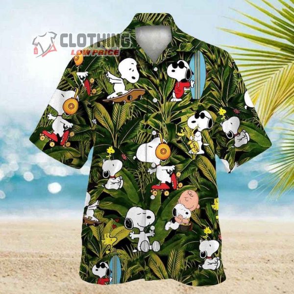 Snoopy Hawaiian Shirt Summer Aloha Shirt, Snoopy Glasses Beach Summer 3D Hawaiian Shirt 1