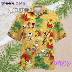 Snoopy Hawaiian Shirt Summer Aloha Shirt, Snoopy Glasses Beach Summer 3D Hawaiian Shirt