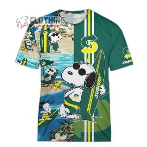 Subway Food Beach Snoopy Hawaiian Shirts Subway Logo Snoopy Glasses Beach Summer 3D Hawaiian Shirt 5