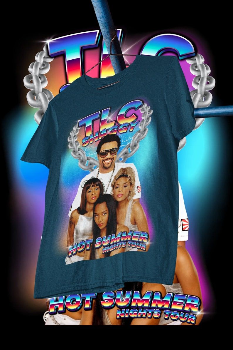 TLCConcert 2023 T- Shirt, TLC Shaggy Png - Hot Summer Nights Tour T- Shirt, Red Light Special TLC Merch
