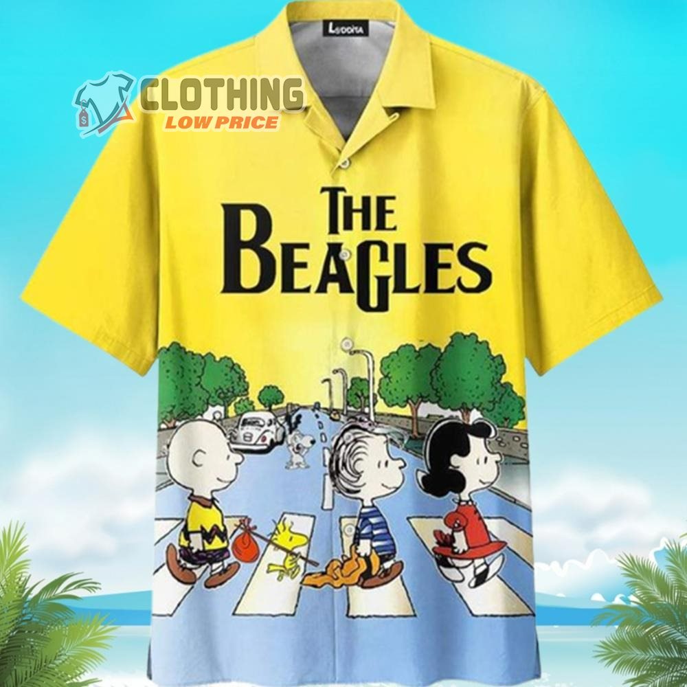 The Beagles Peanuts Snoopy Hawaiian Shirt, The Beagles Peanuts Thompson Snoopy Beach Summer 3D Hawaiian Shirt