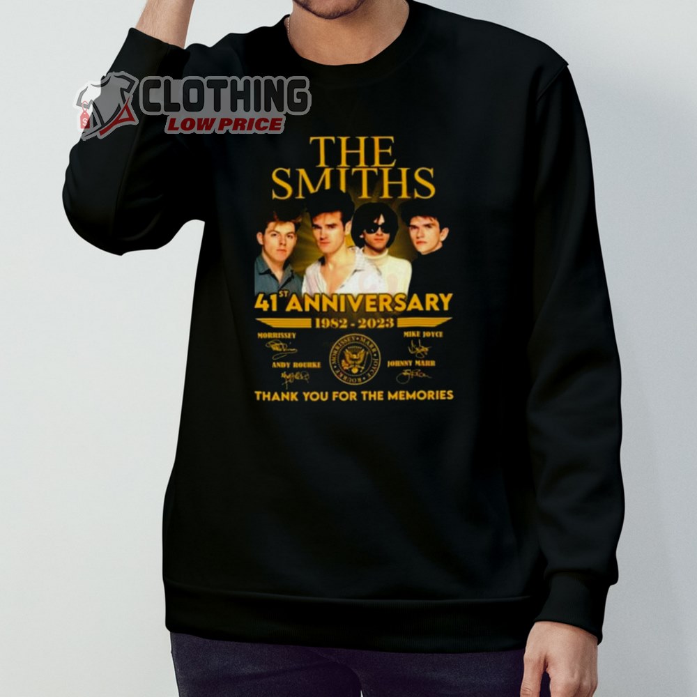 The Smiths 41st Anniversary 1982-2023 Merch, The Smiths Tour 2023 Thank You For The Memories Signatures T-Shirt