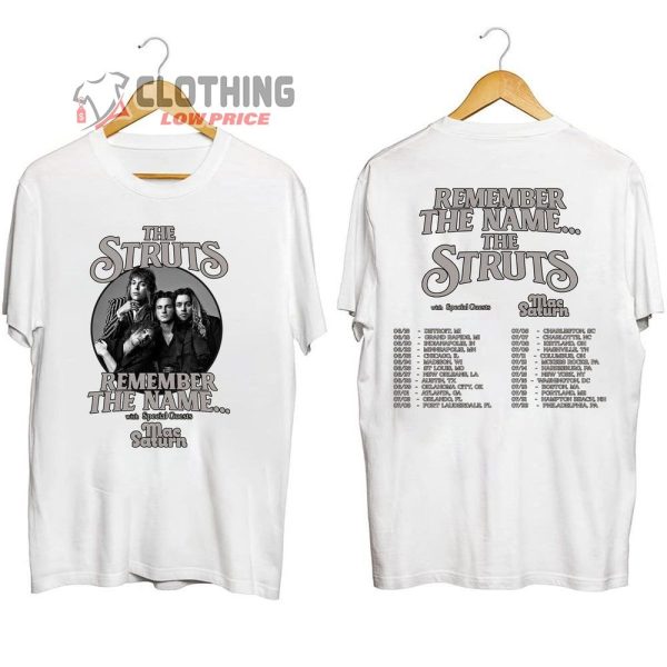 The Struts Remember The Name 2023 Tour Merch, The Struts 2023 Tour With Special Guests Shirt, The Struts 2023 Concert Tee, The Struts Tour Dates 2023 T-Shirt