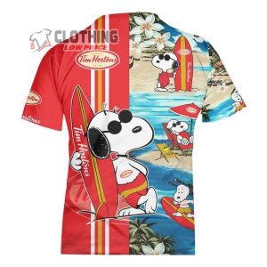 Tim Hortons Food And Drink Beach Snoopy Hawaiian Shirts Tim Hortons Logo Snoopy Glasses Beach Summer 3D Hawaiian Shirt 1