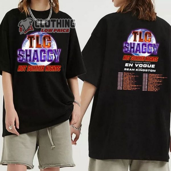 Tlc And Shaggy Hot Summer Night Tour Dates 2023 Shirt, Hot Summer Night Shirt, Tlc And Shaggy Merch