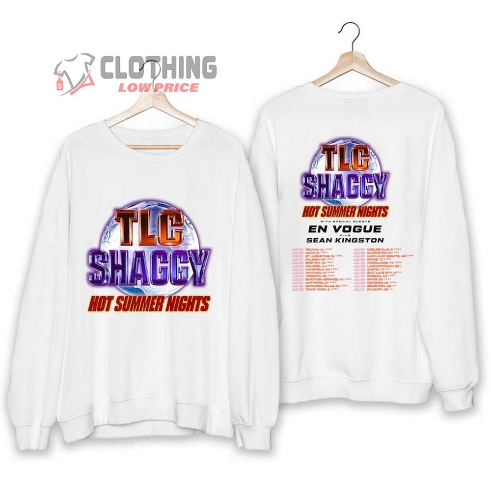 Tlc And Shaggy Hot Summer Night Tour Dates 2023 Shirt, Hot Summer Night Shirt, Tlc And Shaggy Merch