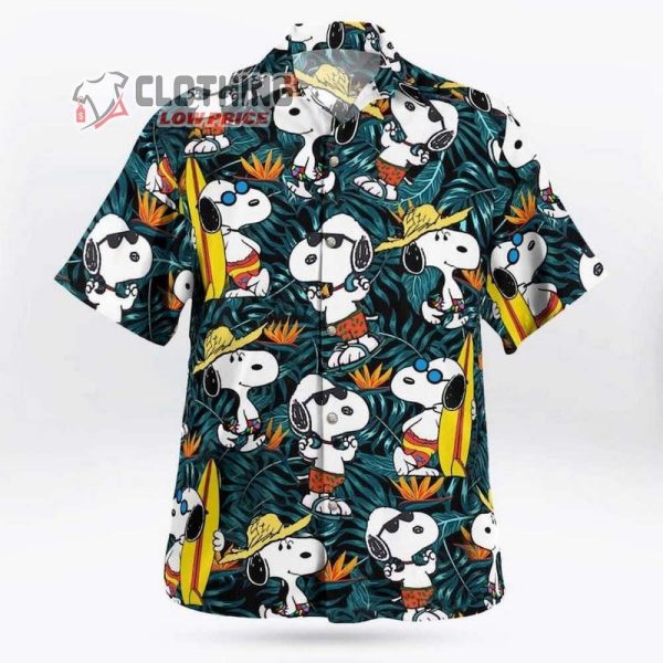 Tropical Snoopy Summer Time Hawaiian Shirt, Tropical Wallpaper Snoopy Glasses Beach Summer 3D Hawaiian Shirt