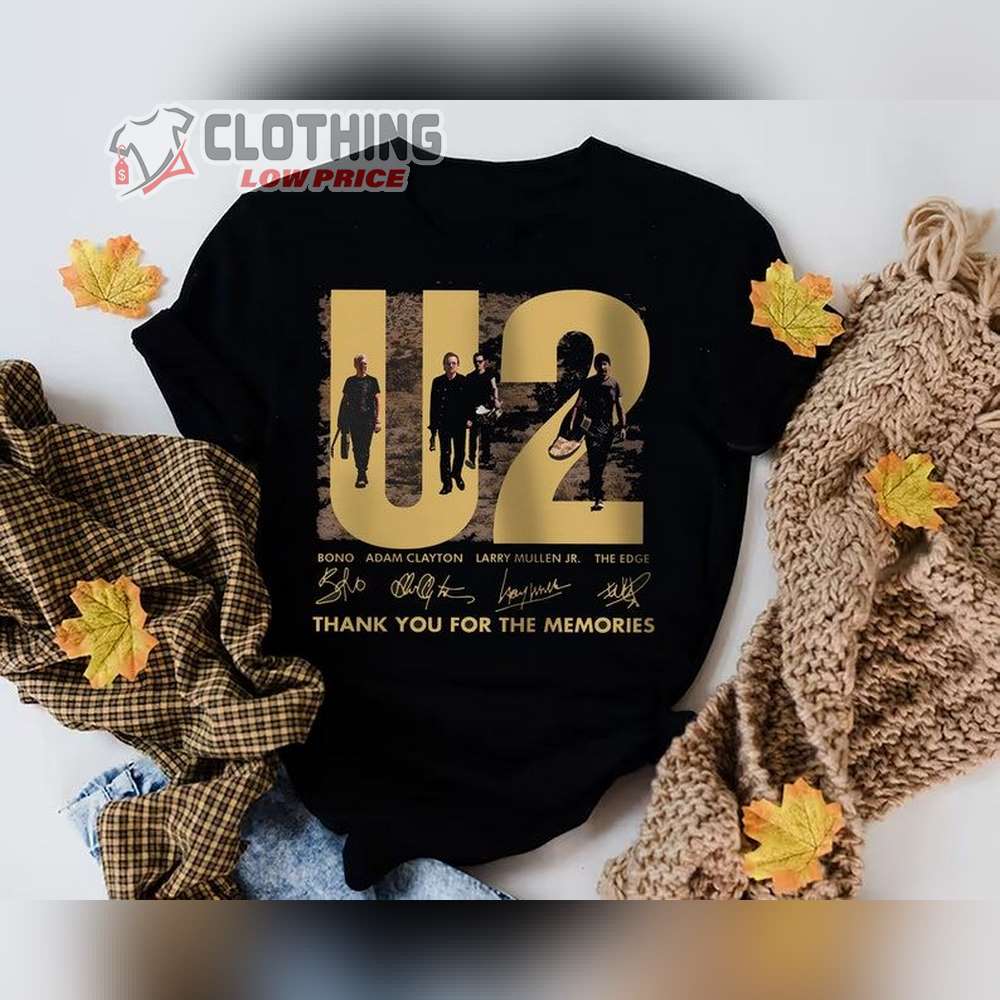U2 Band Signature Shirt, U2 Band Merch, Classic Rock U2 Band Unisex T-Shirt Gift For Fan