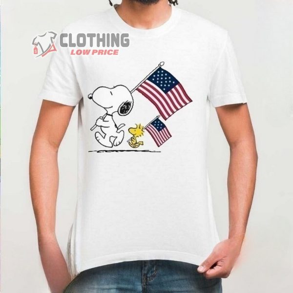 Woodstock And Snoopy 4th July Three Shirt, Woodstock Peanuts Snoopy Happy Freedom Day Shirt