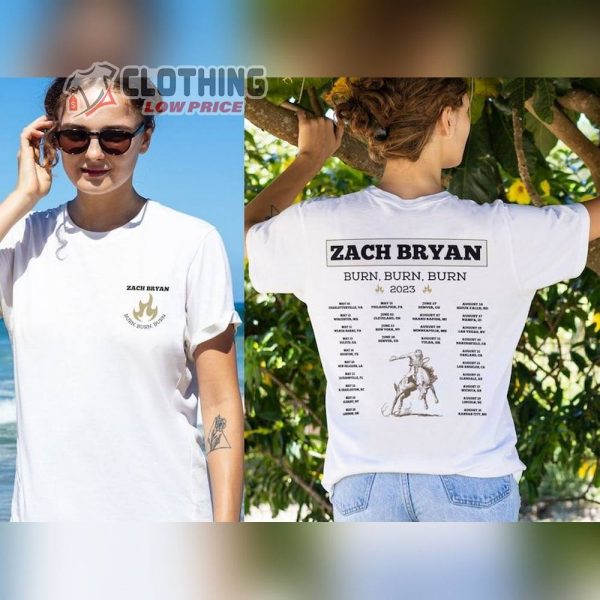 Zach Bryan Burn Burn Burn Tour Dates 2023 Merch, Zach Bryan Tour Ticket Shirt