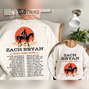 Zach Bryan Country Music Two Sides Shirt, Burn Burn Burn Tour 2023 Merch