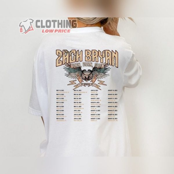 Zach Bryan Western Cowboy Vintage Shirt, Zach Bryan World Tour Setlist Unisex T-Shirt, Zach Bryan Burn Burn Burn Concert Merch