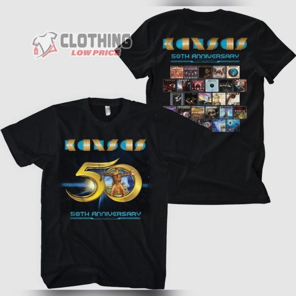 50Th Anniversary Kansas Rock Band Tour Merch, Kansas Band Thanks For The Memories Concert T-Shirt, Kansas 50Th Anniversary Shirt