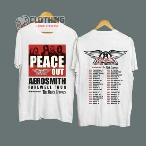 Aerosmith 2023-2024 Peace Out Farewell Tour Shirt, Aerosmith Band The Black Crowes Tour Shirt, Aerosmith 2023 Merch