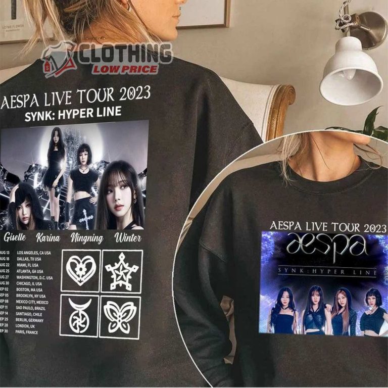 Aespa World Tour 2023 Shirt, Aespa 2023 Synk Hyper Line Tour Shirt