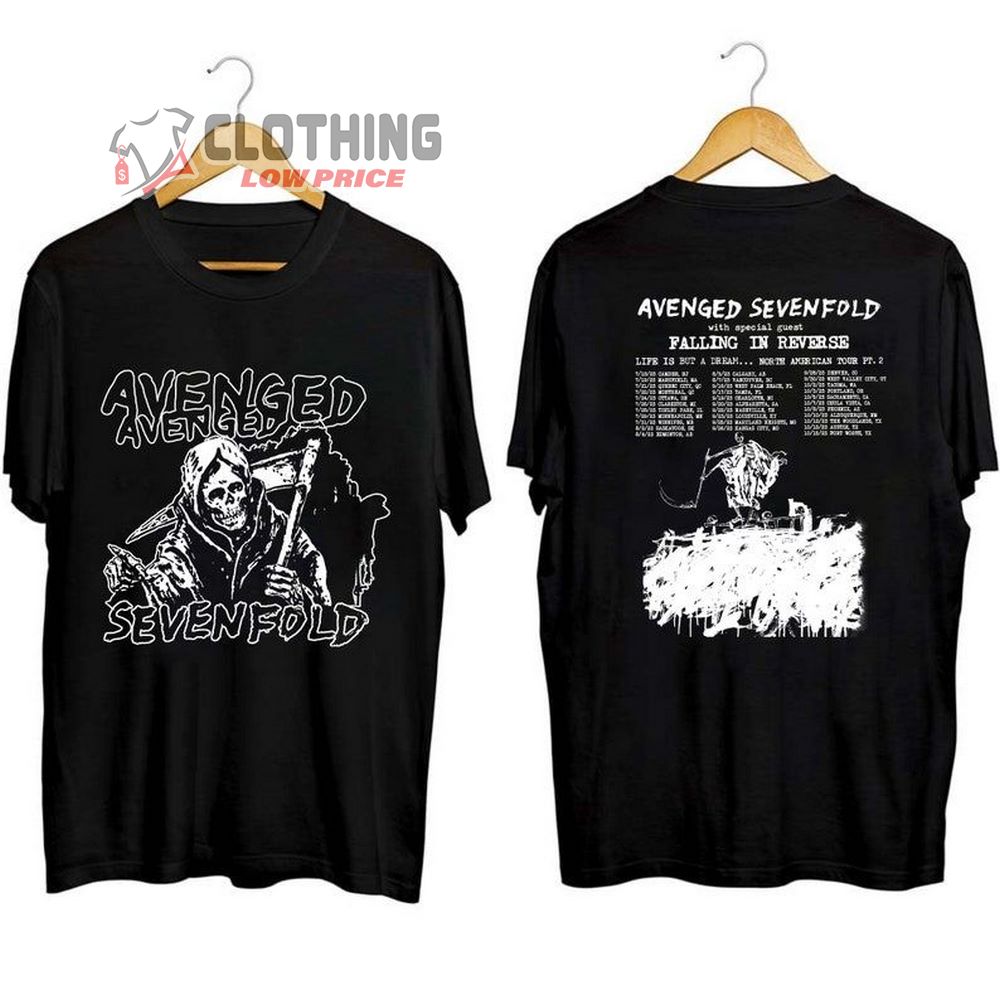 Avenged Sevenfold Band Shirt, Avenged Sevenfold 2023 Tour Shirt, Life Is But A Dream North American Tour 2023 Merch