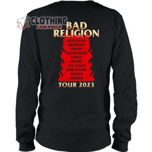 Bad Religion 2023 Tour Merch Bad Religion Melbourne Tour 2023 Tee Bad Religion Setlist T Shirt 2