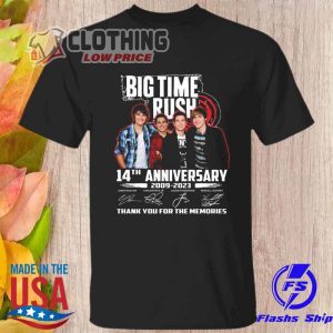 Big Time Rush Concert Setlist 2023 T- Shirt, Big Time Rush 14th Anniversary 2009-2023 Thank You For The Memories Shirt T- Shirt, Big Time Rush Albums Merch