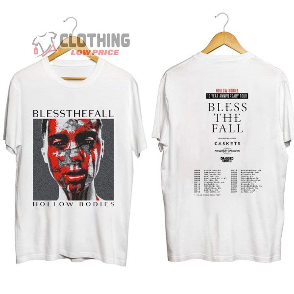 Blessthefall Hollow Bodies Tenth Anniversary Tour 2023 Merch, Hollow Bodies 10 Years Anniversary Tour Shirt, Blessthefall 2023 Concert With Special Guests T-Shirt