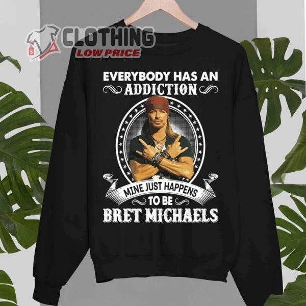 Bret Michaels Tour 2023 Dates T- Shirt, Bret Michaels Is My Addiction Hoodie, Bret Michaels Parti Gras Tour 2023 Merch