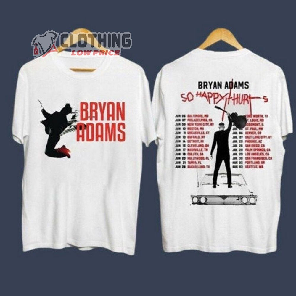 Bryan Adams 2023 So Happy Hurts Tour Shirt, Vintage Bryan Adams Shirt, 1985 Bryan Adams Tee