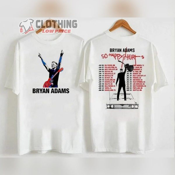 Bryan Adams So Happy Hurts Tour 2023 Unisex T-Shirt, Bryan Adams Vintage Music Shirt
