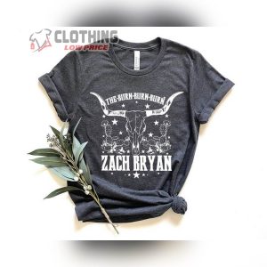 Bull Skull Zach Bryan Tour 2023 Unisex T Shirt Western Zach Bryan The Burn Burn Burn Tour 2023 Merch3