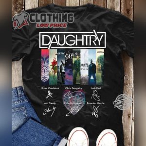 Daughtry Tour 2023 Shirt, Daughtry Brian Craddock Chris Daughtry Josh Paul Josh Steely Elvio Fernandes Brandon Maclin Hoodie, Daughtry Songs Merch