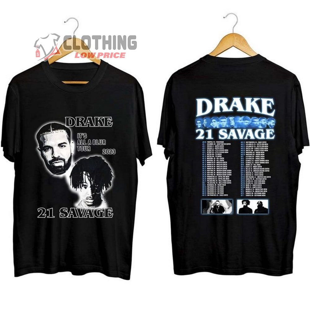 Drake 21 Savage Tour Setlists Shirt, Drake It'S All A Blur Tour 2023 Shirt, Her Loss Tee, Drake 21 Savage Tour Merch