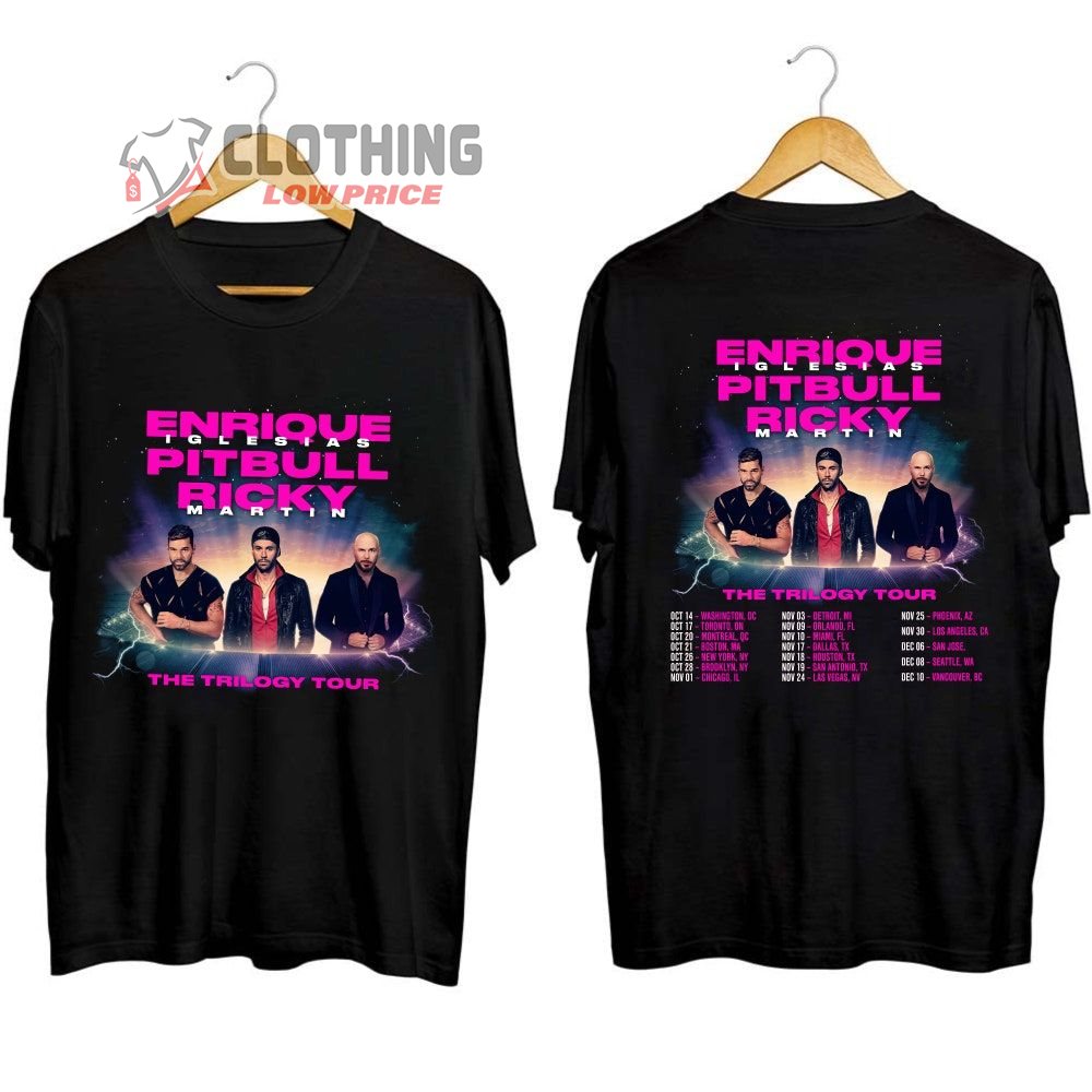 Enrique Iglesias - Pitbull - Ricky Martin The Trilogy Tour 2023 Merch, The Trilogy 2023 Concert Shirt, Enrique Iglesias Pitbull Ricky Martin Tour 2023 T-Shirt