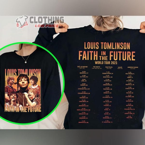 Faith In The Future Track List Merch, Louis Tomlinson Album Shirt, Louis Tomlinson Faith In The Future World Tour 2023 Setlist T-Shirt