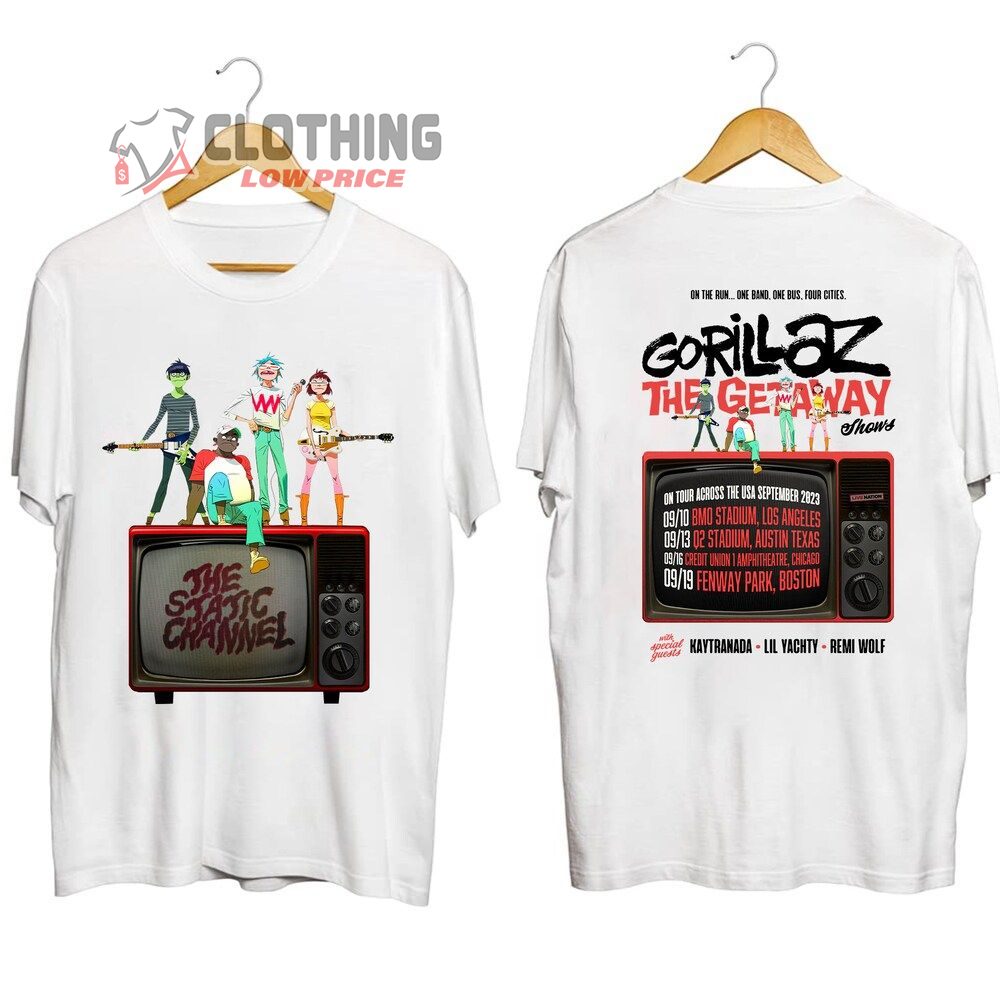 Gorillaz The Getaway Shows 2023 Merch, Gorillaz On Tour Across The USA Shirt, Gorillaz Tour Dates 2023 T-Shirt