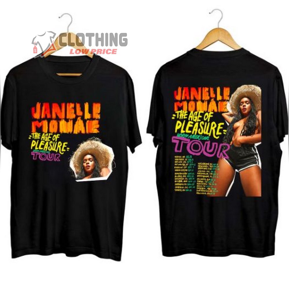 Janelle Monae The Age Of Pleasure Tour 2023 Merch, Janelle Monae World Tour 2023 Setlist T-Shirt