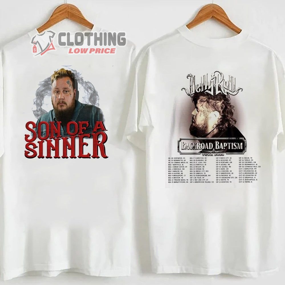 Jelly Roll Son Of A Sinner Merch, t, Backroad Baptism 2023 Tour Jelly Roll T-Shirt