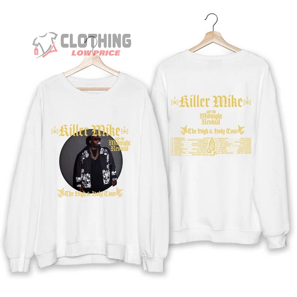Killer Mike The High & Holy Tour Dates 2023 Merch, Killer Mike New Album Tour 2023 Shirt, Killer Mike And The Midnight Revival T-Shirt
