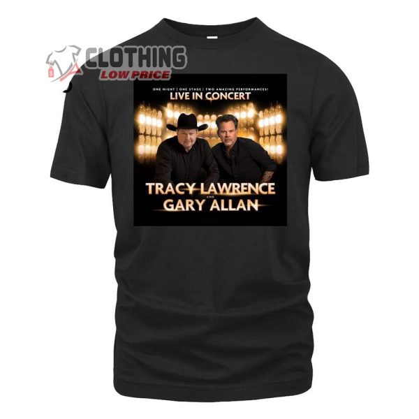 Live In Concert Tracy Lawrence And Gary Allan 2023 Merch, Gray Allan World Tour 2023 T-Shirt