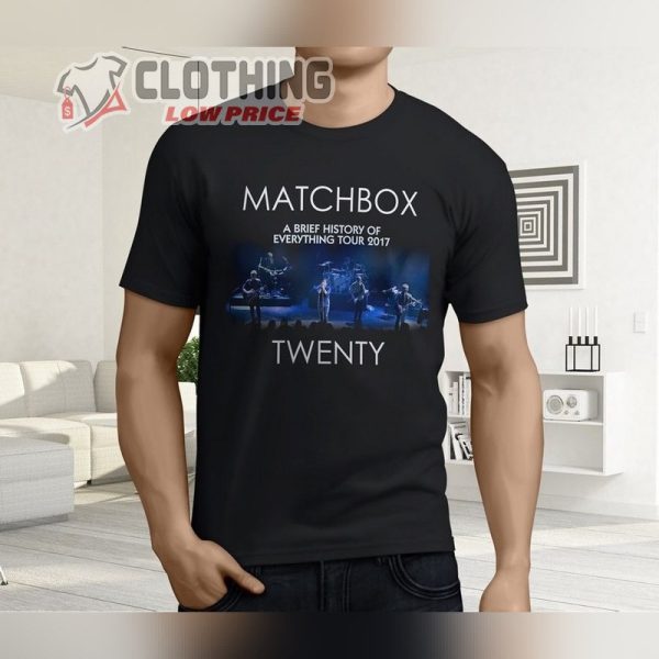 Matchbox Twenty Top Songs T- Shirt, New Matchbox Twenty A Brief History Of Everything Men’s Black T- Shirt, Matchbox Twenty New Album Merch